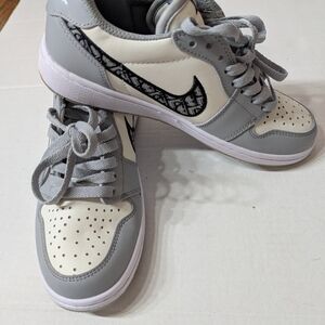 Look Alike Women's Nike Air Dior Sneakers in Gray, White, & Black